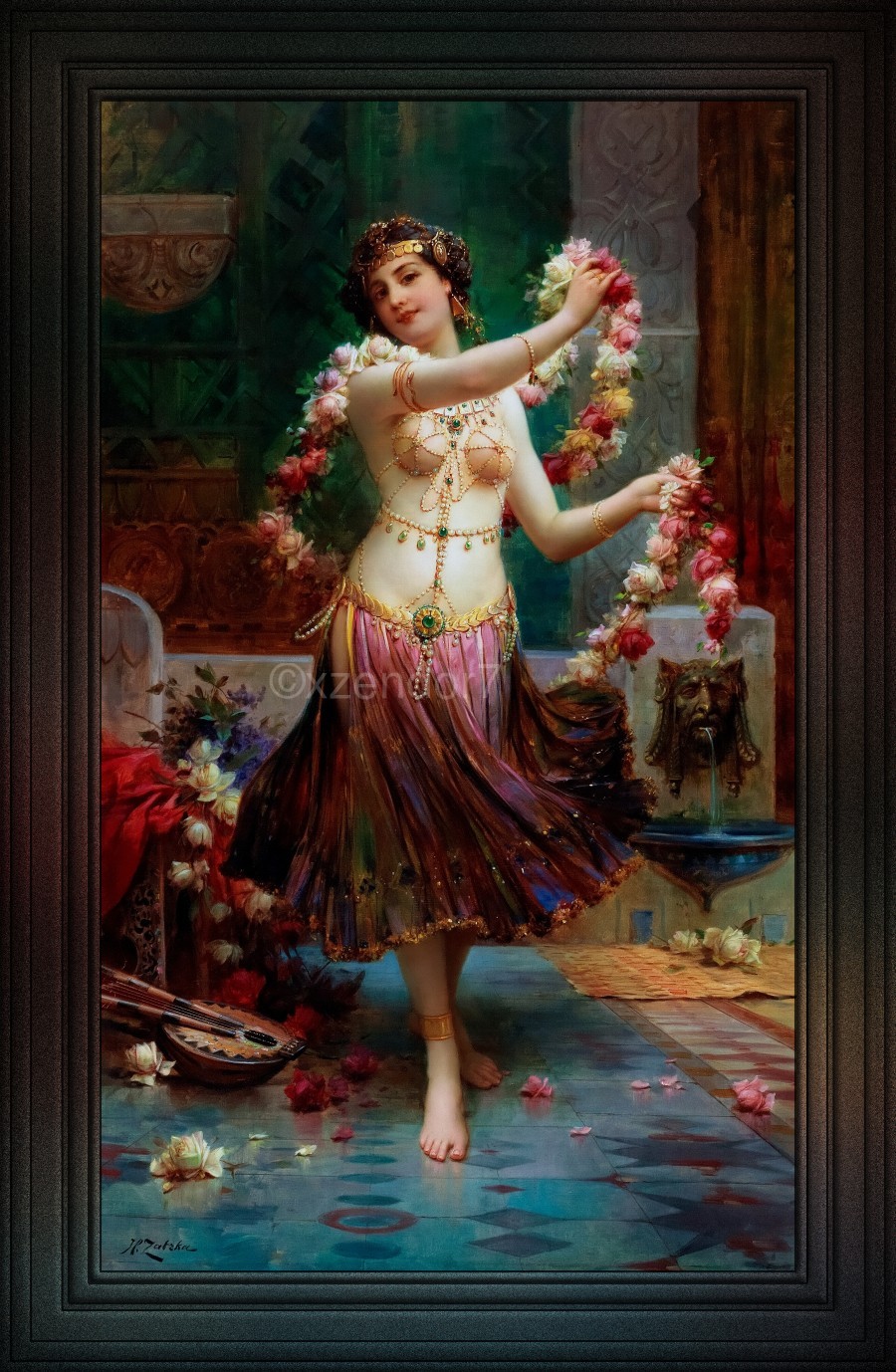 絵画 dancer The Belly Dancer by Hans Zatzka Classical Art Old Masters
